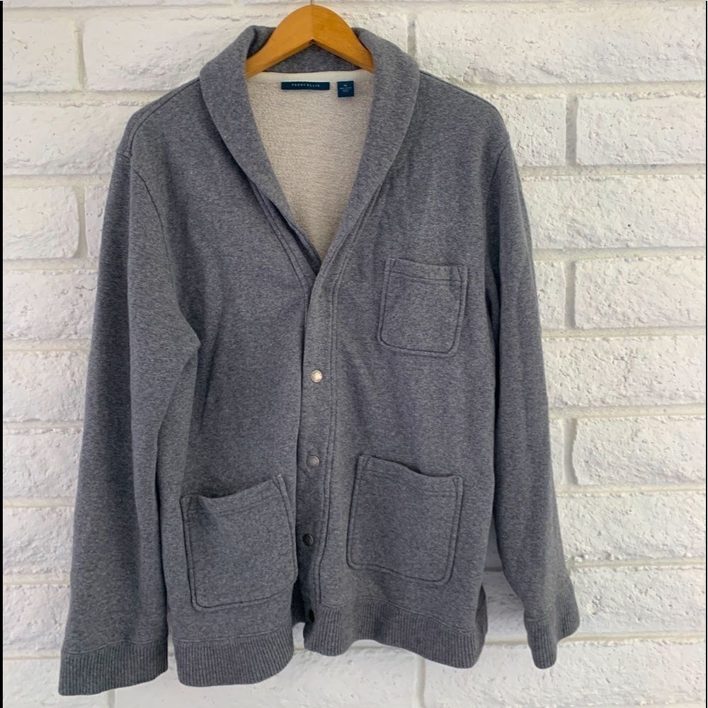 Grey Shawl Cardigan by Perry Ellis, Sz XL